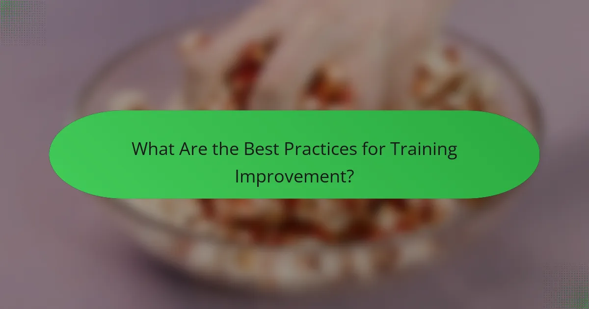 What Are the Best Practices for Training Improvement?